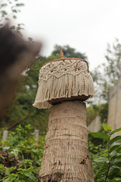 Round basket with Macrame XAAK