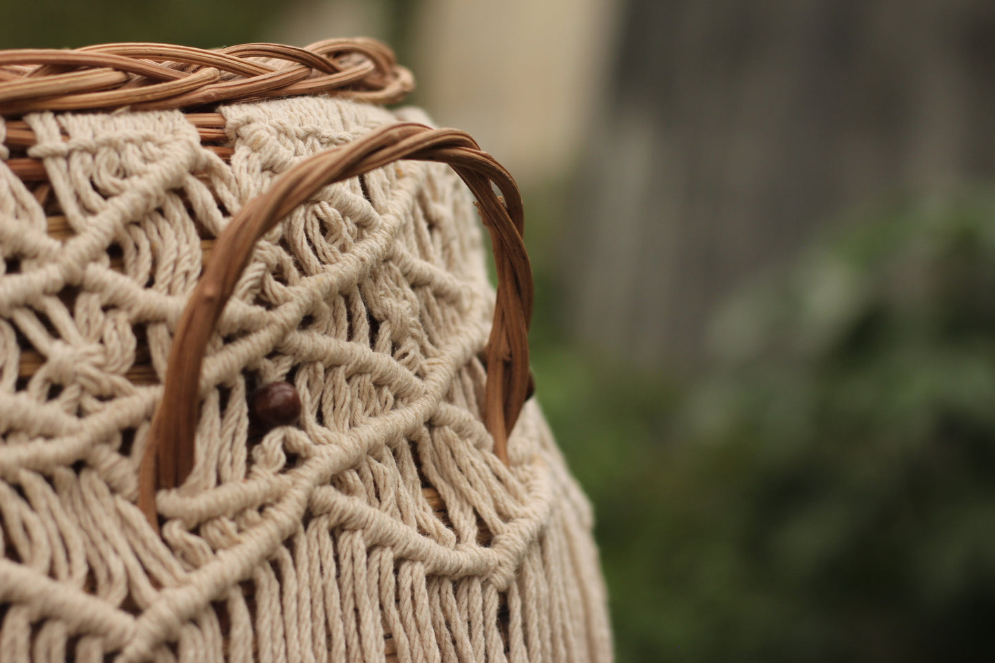 Round basket with Macrame XAAK