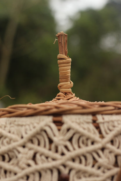 Round basket with Macrame XAAK